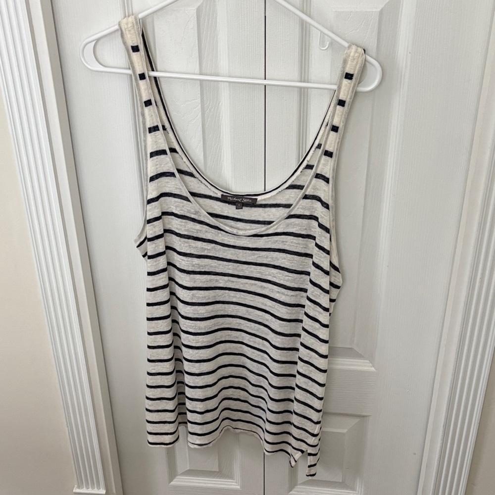 Michael Stars Black and White Striped Tank Top